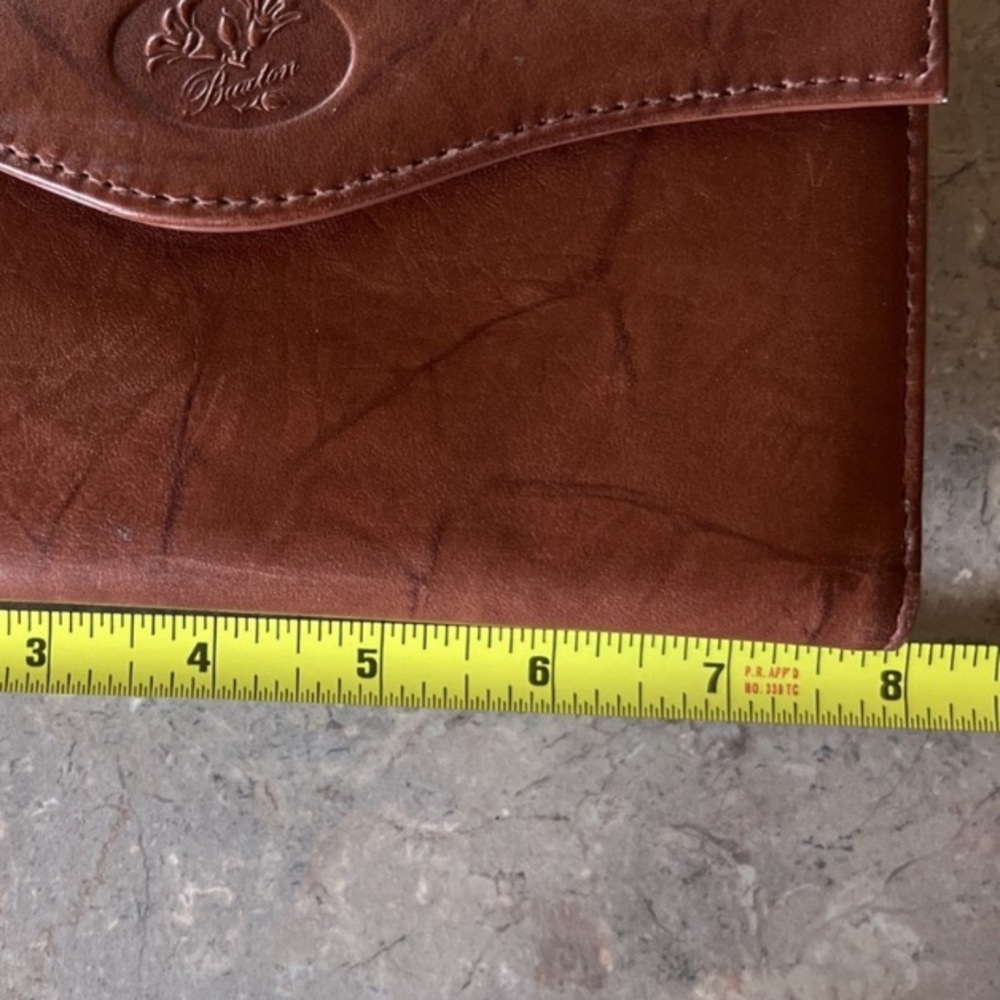 BUXTON Genuine High Grade Leather 8” Wallet w Checkbook Cover Marbled Brown EEUC - Picture 11 of 13